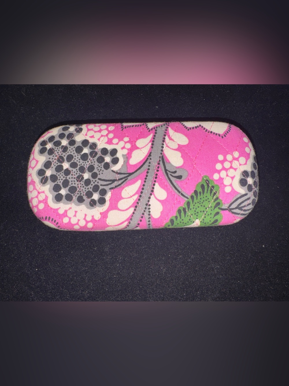 Vera Bradley Quilted Hard Eyeglass Case Pink Floral Glasses Sunglasses Case